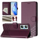 For Infinix Hot 20 5G Honeycomb Embossing RFID Leather Phone Case(Violet) - 1