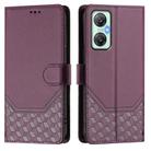 For Infinix Hot 20 5G Honeycomb Embossing RFID Leather Phone Case(Violet) - 2