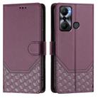 For Infinix Hot 20 Play Honeycomb Embossing RFID Leather Phone Case(Violet) - 2