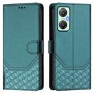 For Infinix Hot 20S / Hot 20 Pro Honeycomb Embossing RFID Leather Phone Case(Peacock Green) - 2