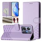 For Infinix Hot 30 5G Honeycomb Embossing RFID Leather Phone Case(Light Purple) - 1