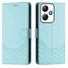 For Infinix Hot 30 Play 4G / NFC Honeycomb Embossing RFID Leather Phone Case(Mint Green) - 2