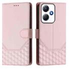 For Infinix Hot 30 Play 4G / NFC Honeycomb Embossing RFID Leather Phone Case(Pink) - 2