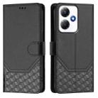 For Infinix Hot 30 Play 4G / NFC Honeycomb Embossing RFID Leather Phone Case(Black) - 2