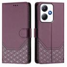 For Infinix Hot 30 Play 4G / NFC Honeycomb Embossing RFID Leather Phone Case(Violet) - 2