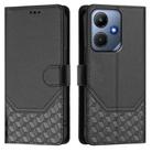 For Infinix Hot 30i Honeycomb Embossing RFID Leather Phone Case(Black) - 2