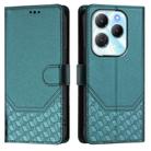 For Infinix Hot 40 4G / Hot 40 Pro 4G Honeycomb Embossing RFID Leather Phone Case(Peacock Green) - 2