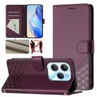 For Infinix Hot 40 4G / Hot 40 Pro 4G Honeycomb Embossing RFID Leather Phone Case(Violet) - 1