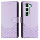 For Infinix Hot 50 5G Honeycomb Embossing RFID Leather Phone Case(Light Purple) - 2