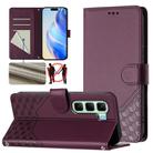 For Infinix Hot 50 5G Honeycomb Embossing RFID Leather Phone Case(Violet) - 1