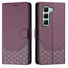 For Infinix Hot 50 5G Honeycomb Embossing RFID Leather Phone Case(Violet) - 2