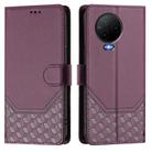 For Infinix Note 12 4G / Note 12 Pro 4G Honeycomb Embossing RFID Leather Phone Case(Violet) - 2