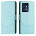 For Infinix Note 12 Pro 5G Honeycomb Embossing RFID Leather Phone Case(Mint Green) - 2