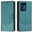 For Infinix Note 12 Pro 5G Honeycomb Embossing RFID Leather Phone Case(Peacock Green) - 2