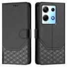 For Infinix Note 30 5G / 4G Honeycomb Embossing RFID Leather Phone Case(Black) - 2