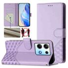 For Infinix Note 30 5G / 4G Honeycomb Embossing RFID Leather Phone Case(Light Purple) - 1