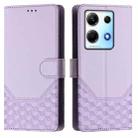 For Infinix Note 30 5G / 4G Honeycomb Embossing RFID Leather Phone Case(Light Purple) - 2