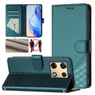 For Infinix Note 30 Pro 4G Honeycomb Embossing RFID Leather Phone Case(Peacock Green) - 1