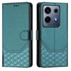 For Infinix Note 30 VIP Honeycomb Embossing RFID Leather Phone Case(Peacock Green) - 2