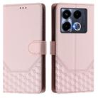 For Infinix Note 40 5G Honeycomb Embossing RFID Leather Phone Case(Pink) - 2