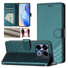 For Infinix Note 40 5G Honeycomb Embossing RFID Leather Phone Case(Peacock Green) - 1