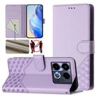 For Infinix Note 40 5G Honeycomb Embossing RFID Leather Phone Case(Light Purple) - 1