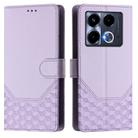 For Infinix Note 40 5G Honeycomb Embossing RFID Leather Phone Case(Light Purple) - 2