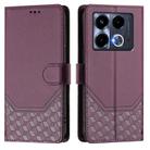 For Infinix Note 40 5G Honeycomb Embossing RFID Leather Phone Case(Violet) - 2