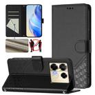 For Infinix Note 40 Pro 5G / 4G Honeycomb Embossing RFID Leather Phone Case(Black) - 1