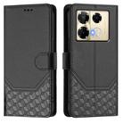 For Infinix Note 40 Pro 5G / 4G Honeycomb Embossing RFID Leather Phone Case(Black) - 2