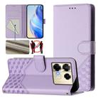 For Infinix Note 40 Pro 5G / 4G Honeycomb Embossing RFID Leather Phone Case(Light Purple) - 1