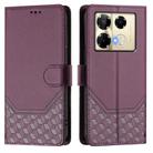 For Infinix Note 40 Pro 5G / 4G Honeycomb Embossing RFID Leather Phone Case(Violet) - 2