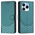 For Infinix Note 40X 5G Honeycomb Embossing RFID Leather Phone Case(Peacock Green) - 2