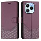For Infinix Note 40X 5G Honeycomb Embossing RFID Leather Phone Case(Violet) - 2