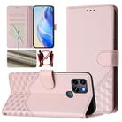 For Infinix Smart 6 / 6 Plus / 6 HD Honeycomb Embossing RFID Leather Phone Case(Pink) - 1