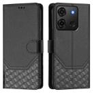 For Infinix Smart 7 Plus / 7 HD / 7 India Honeycomb Embossing RFID Leather Phone Case(Black) - 2