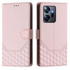 For Infinix Zero 20 Honeycomb Embossing RFID Leather Phone Case(Pink) - 2