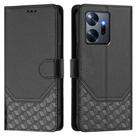 For Infinix Zero 20 Honeycomb Embossing RFID Leather Phone Case(Black) - 2