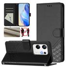 For Infinix Zero 30 4G Honeycomb Embossing RFID Leather Phone Case(Black) - 1