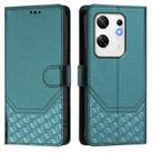 For Infinix Zero 30 4G Honeycomb Embossing RFID Leather Phone Case(Peacock Green) - 2