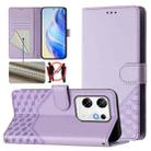 For Infinix Zero 30 4G Honeycomb Embossing RFID Leather Phone Case(Light Purple) - 1