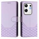 For Infinix Zero 30 4G Honeycomb Embossing RFID Leather Phone Case(Light Purple) - 2