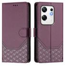 For Infinix Zero 30 4G Honeycomb Embossing RFID Leather Phone Case(Violet) - 2