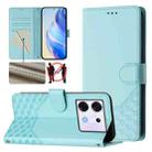 For Infinix Zero 30 5G Honeycomb Embossing RFID Leather Phone Case(Mint Green) - 1