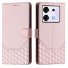 For Infinix Zero 30 5G Honeycomb Embossing RFID Leather Phone Case(Pink) - 2