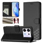 For Infinix Zero 30 5G Honeycomb Embossing RFID Leather Phone Case(Black) - 1