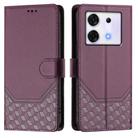 For Infinix Zero 30 5G Honeycomb Embossing RFID Leather Phone Case(Violet) - 2