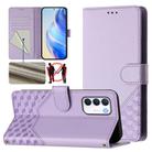 For Infinix Zero 5G 2023 Honeycomb Embossing RFID Leather Phone Case(Light Purple) - 1