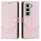 For Infinix Hot 50 4G Honeycomb Embossing RFID Leather Phone Case(Pink) - 2