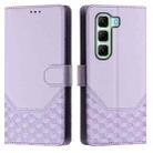 For Infinix Hot 50 4G Honeycomb Embossing RFID Leather Phone Case(Light Purple) - 2